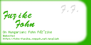 fuzike fohn business card
